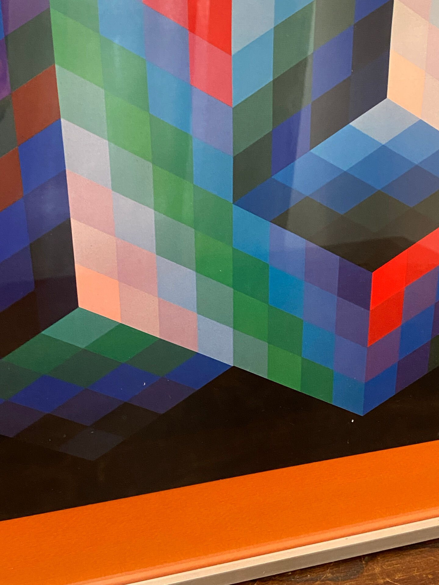 Impression optique en couleur d'après Vasarely, 1970