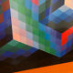 Impression optique en couleur d'après Vasarely, 1970