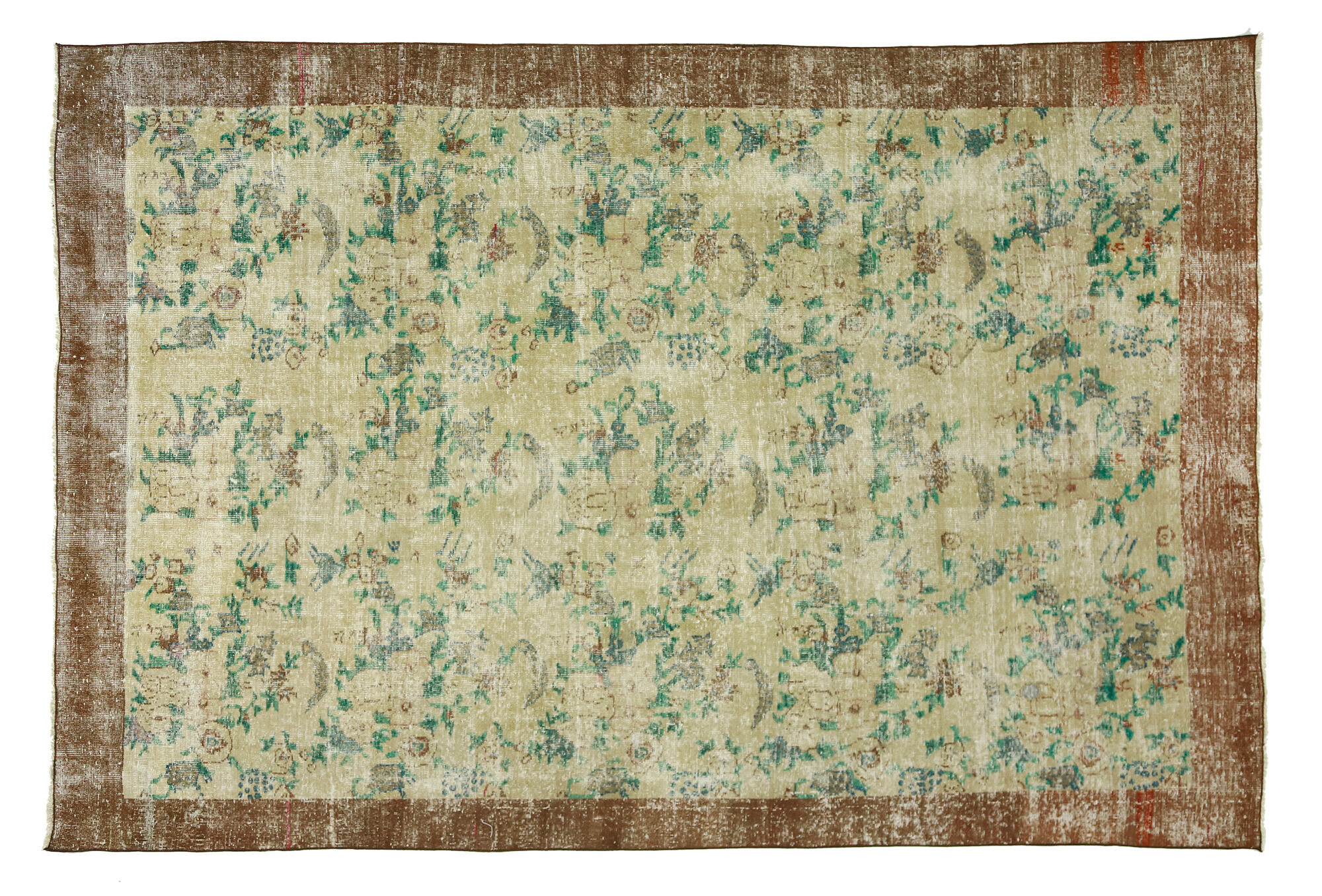 Anatolian handmade vintage rug 280 cm x 192 cm