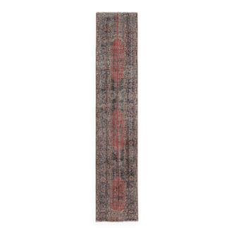 Vintage Turkish Oushak Handwoven Rug 68x361 cm