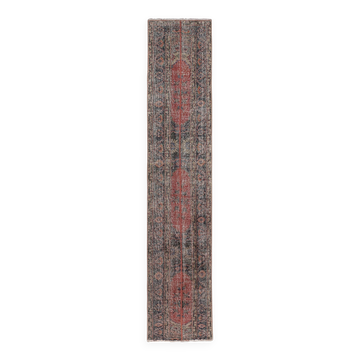Vintage Turkish Oushak Handwoven Rug 68x361 cm