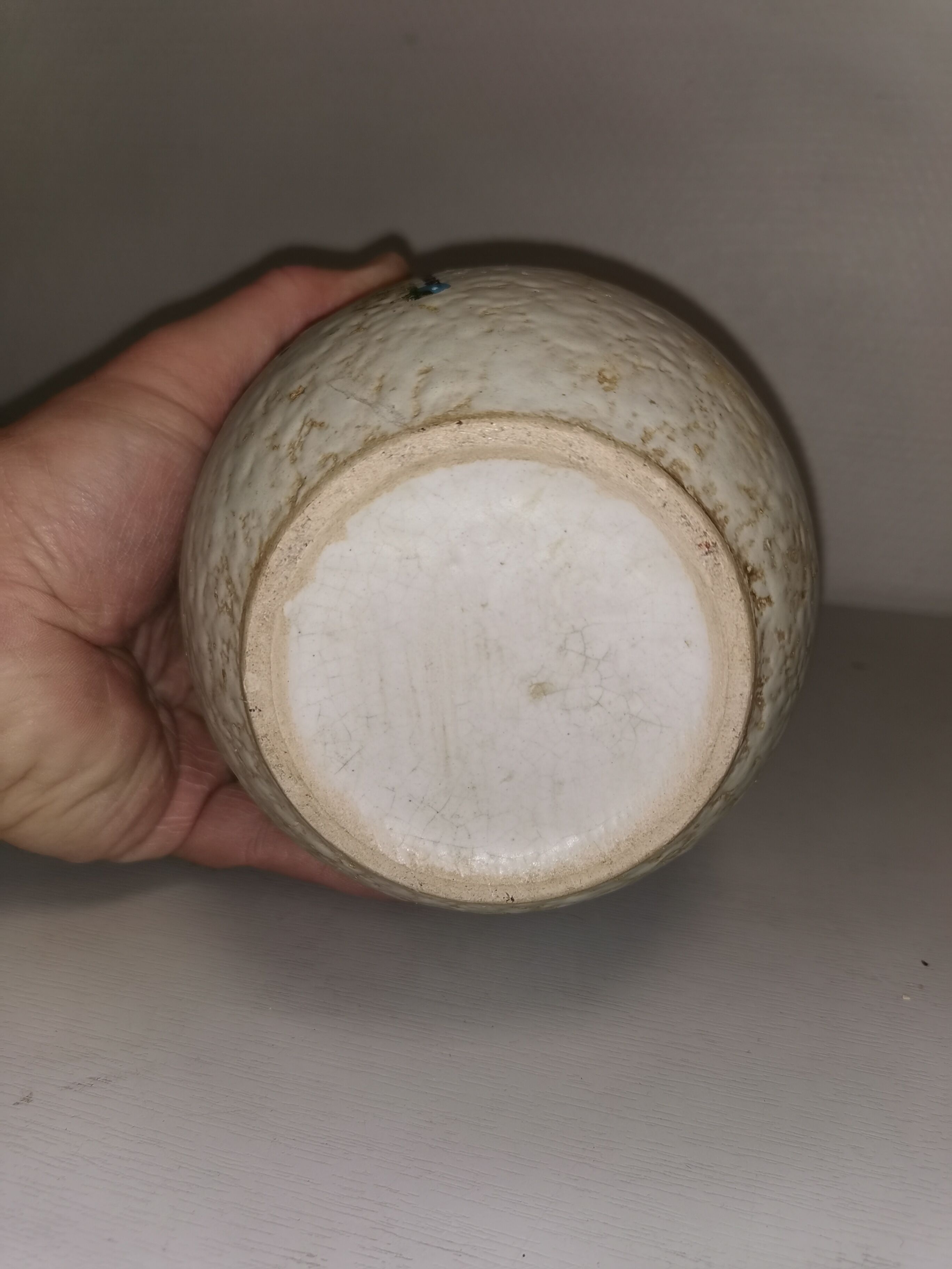 Vase with graphic decoration, vintage ceramic, 50-60's