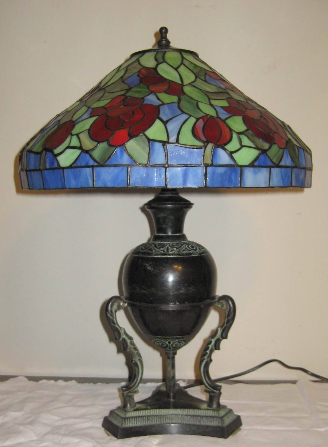 Lampe de table style Tiffany vintage (années 1990)