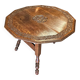 Table pliante antique sculptée en forme de tripode / Pays-Bas / chêne / XIXe siècle vers 1880