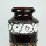 Scheurich mid century ceramic vase fat lava brown ochre white model 517-30