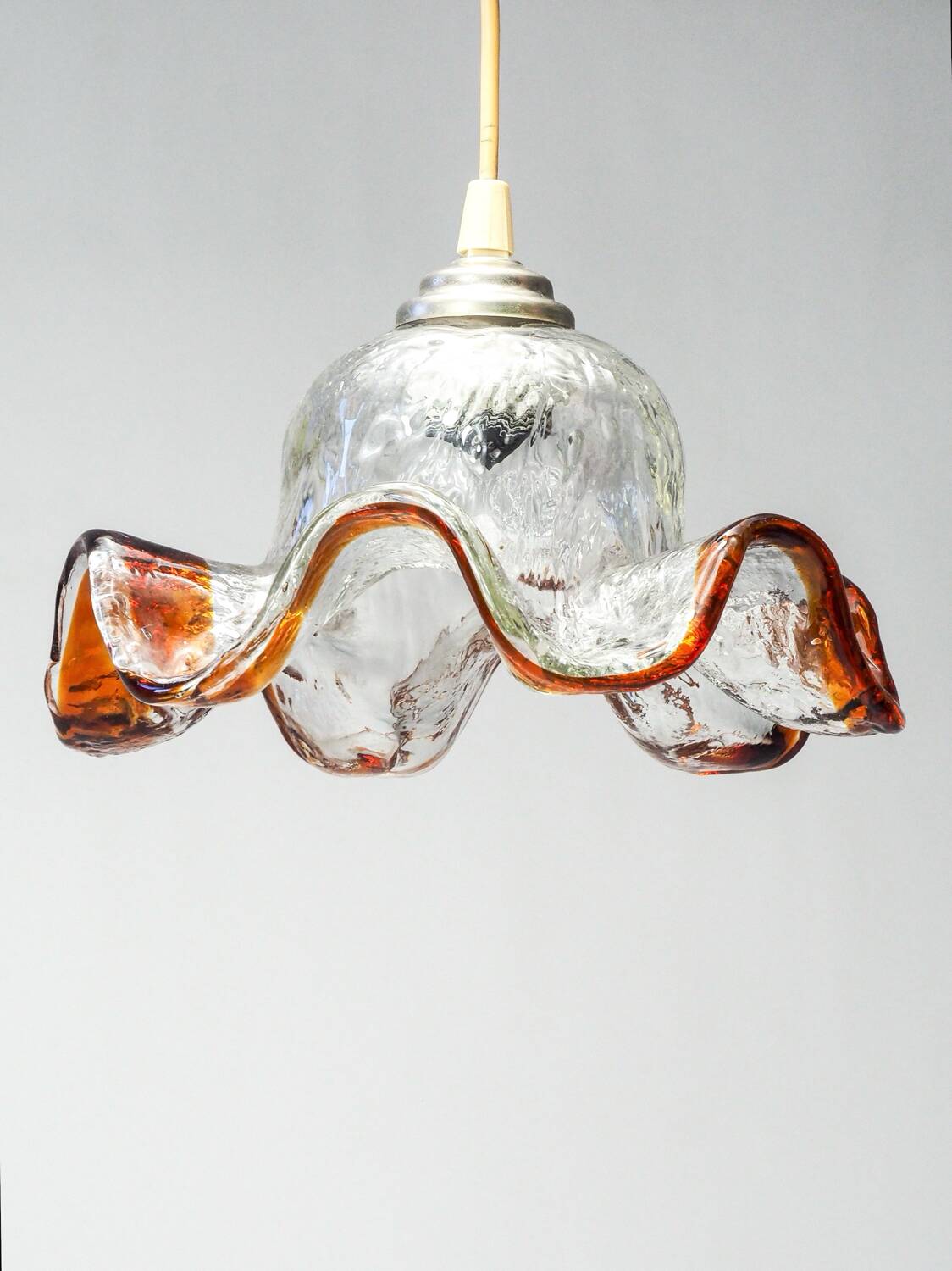 Glass pendant light, vintage, 1960