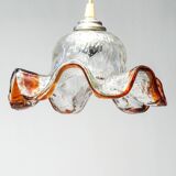 Glass pendant light, vintage, 1960