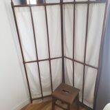 folding screen in wood and fabric