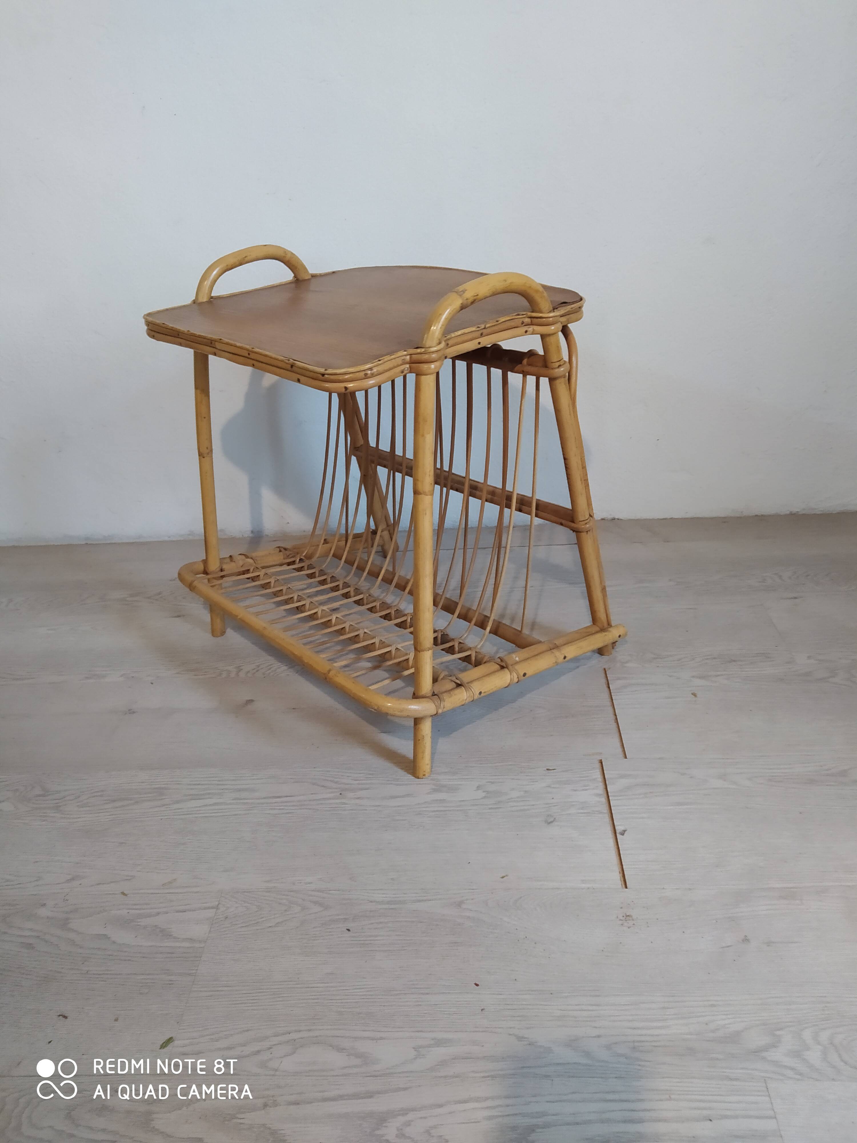 Vinyl storage side table