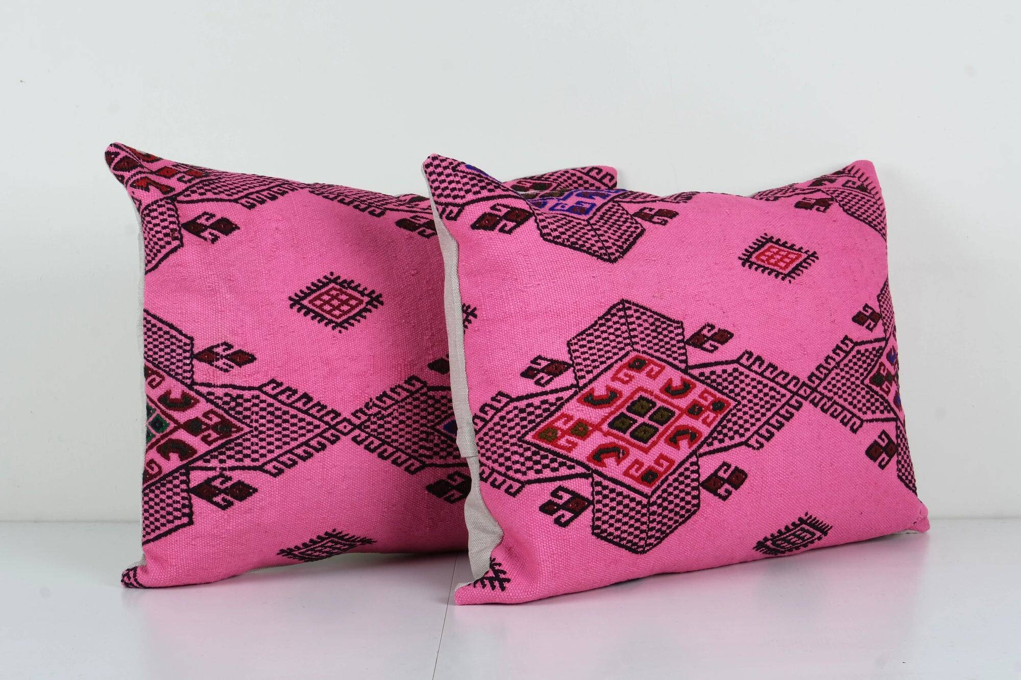 Set of 2 vintage kilim cushion covers 41x61 cm