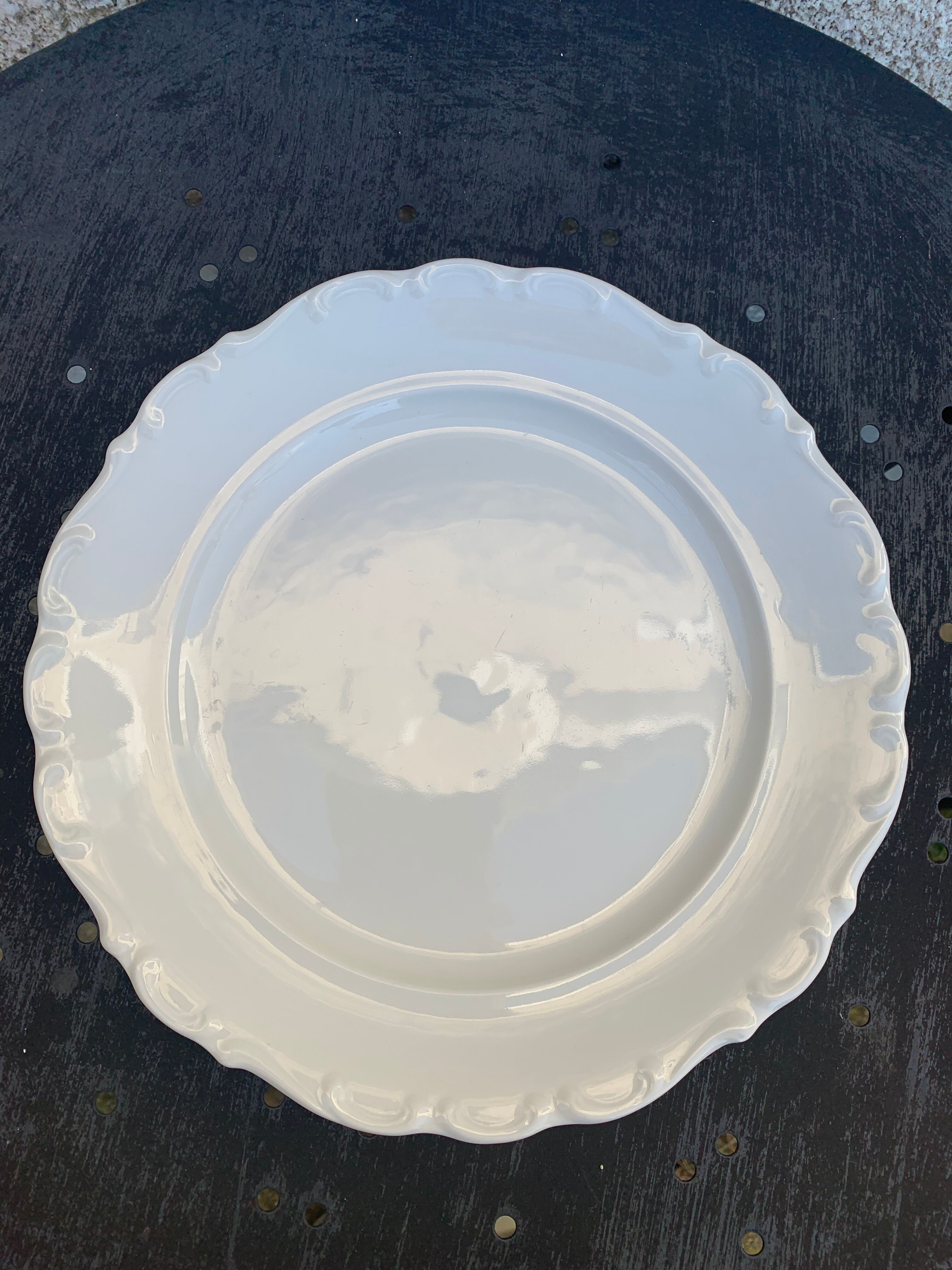 6 flat plates in white earthenware edge scalloon scalloon schumann arzberg germany vintage
