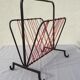 OLD MAGAZINE HOLDER VINTAGE BOOKS 50/70' WROUGHT IRON SCOUBIDOU