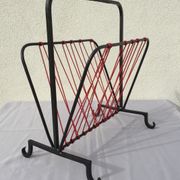 OLD MAGAZINE HOLDER VINTAGE BOOKS 50/70' WROUGHT IRON SCOUBIDOU