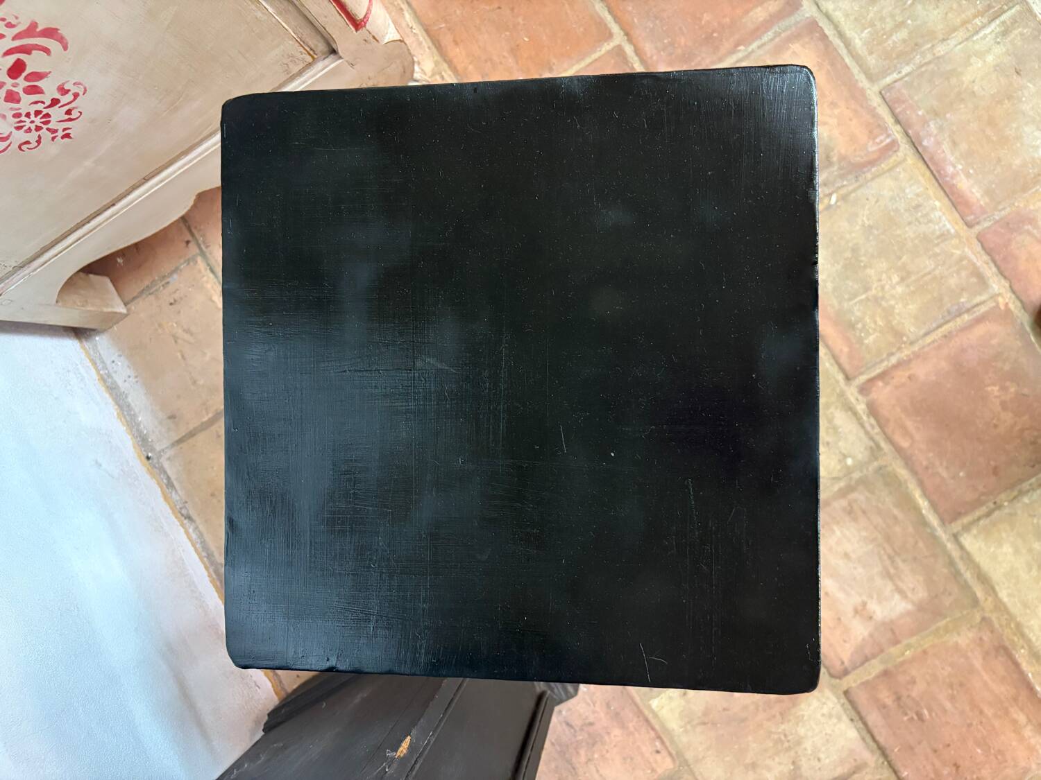 Pair of wrought iron side tables