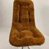 Pair of  chairs - 1970´s - chrome and brown velvet