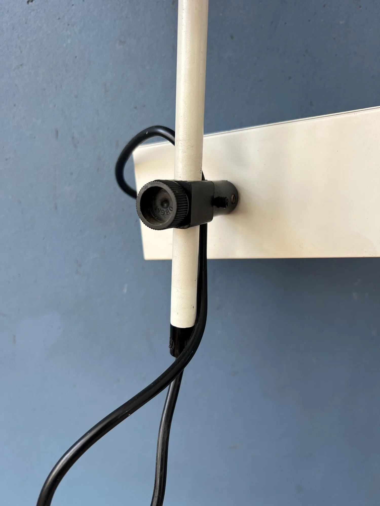 Vintage Philips beige downrod ceiling lamp