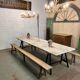 Large pine guinguette farm table