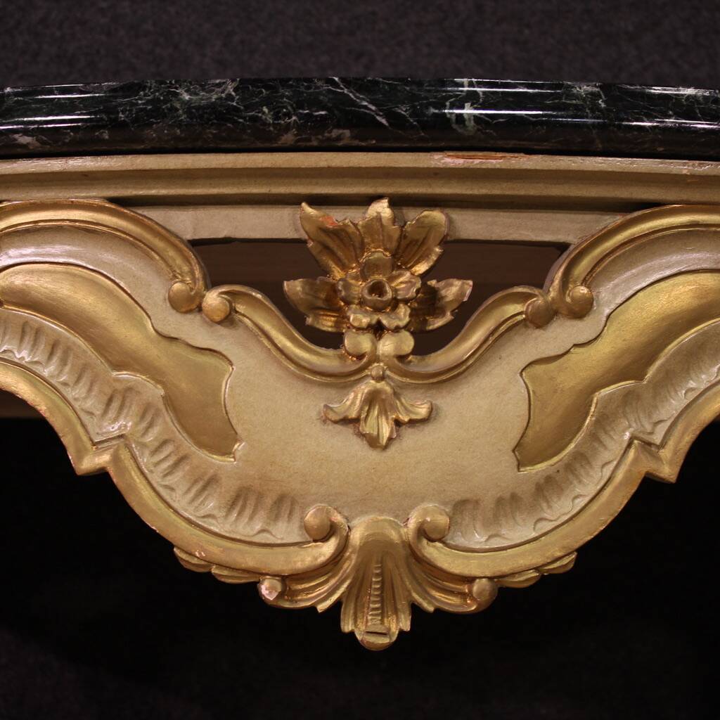 Console italienne laquée et dorée, 20e siècle