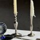 Antique silver-plated candlestick with a baluster shaft H21 D9.5