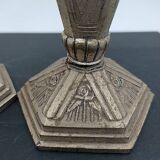 Art Deco metal candle holders.
