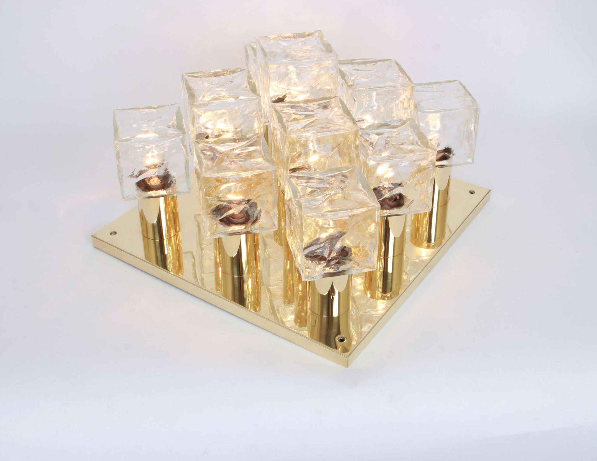 Large glass ice chandelier from Murano by Kalmar, Austria, 1960s.