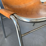 Vintage Chair Les Arcs in leather, published by Dal Vera, 1960s-70s