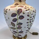 French hand painted ceramic vase lamp, 1970s