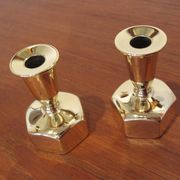 Pair of Scandinavian brass candlesticks L125 by Hans-Agne Jakobsson