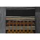 1970s Turkish Oushak Handmade Wool Cotton Black Runner Rug 63x246