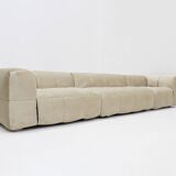 Vintage modular Arflex Strips sofa in beige velvet by Cini Boeri 1970s