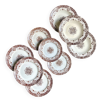 18 Jules Vieillard plates - Bordeaux in iron earth, "Louis XV" service