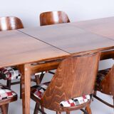Original Mid-Century Walnut Folding Table, Made by Mier Topolcany, Czech, 1950s