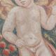 Allegory large painted tempera panel on decorative canvas 170x80 cm