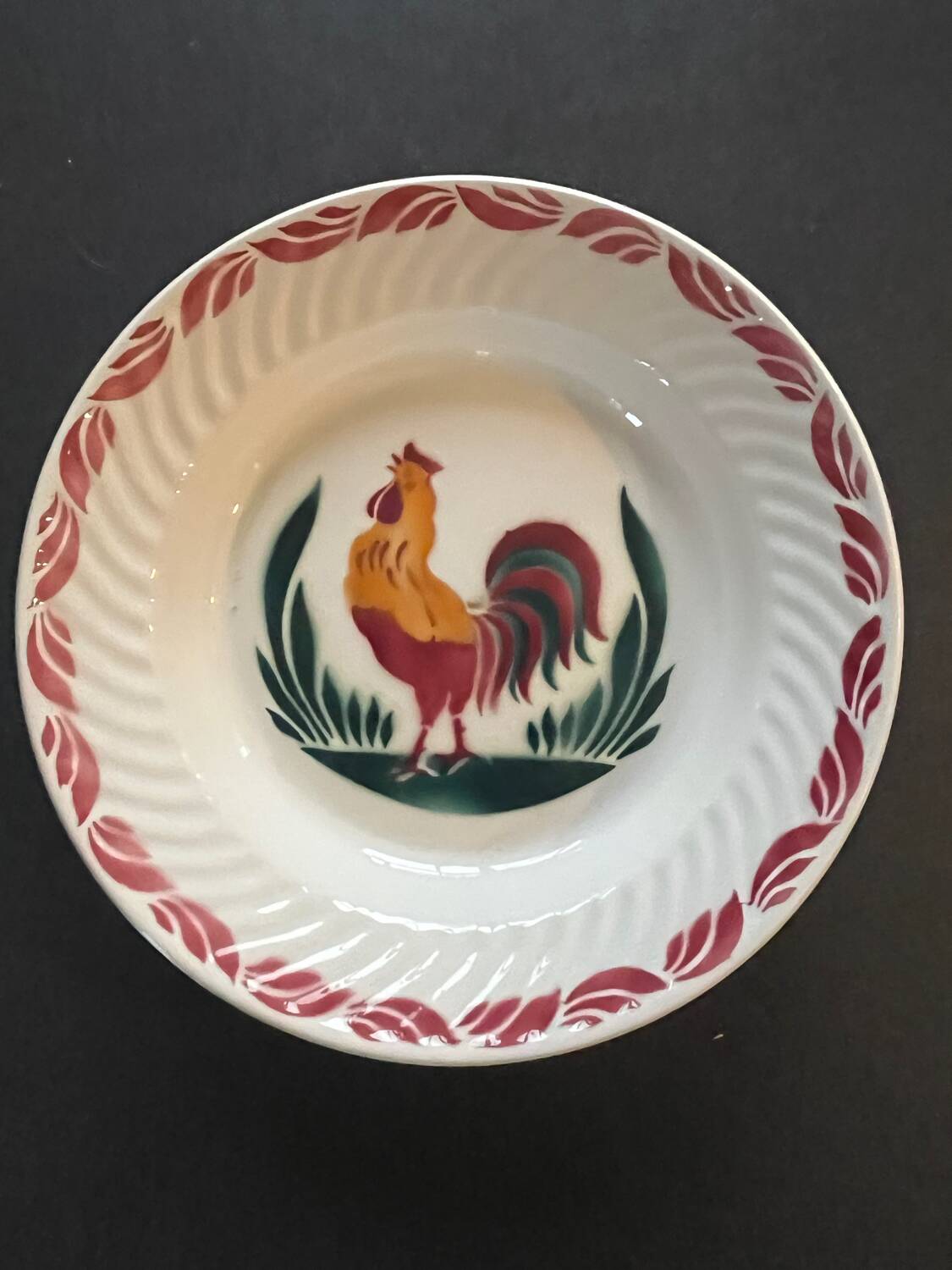 Antique Serving Dish – L’Amandinoise – Rooster Decoration