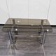 Vintage coffee table chrome metal and smoked glass 1970s