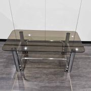 Vintage coffee table chrome metal and smoked glass 1970s