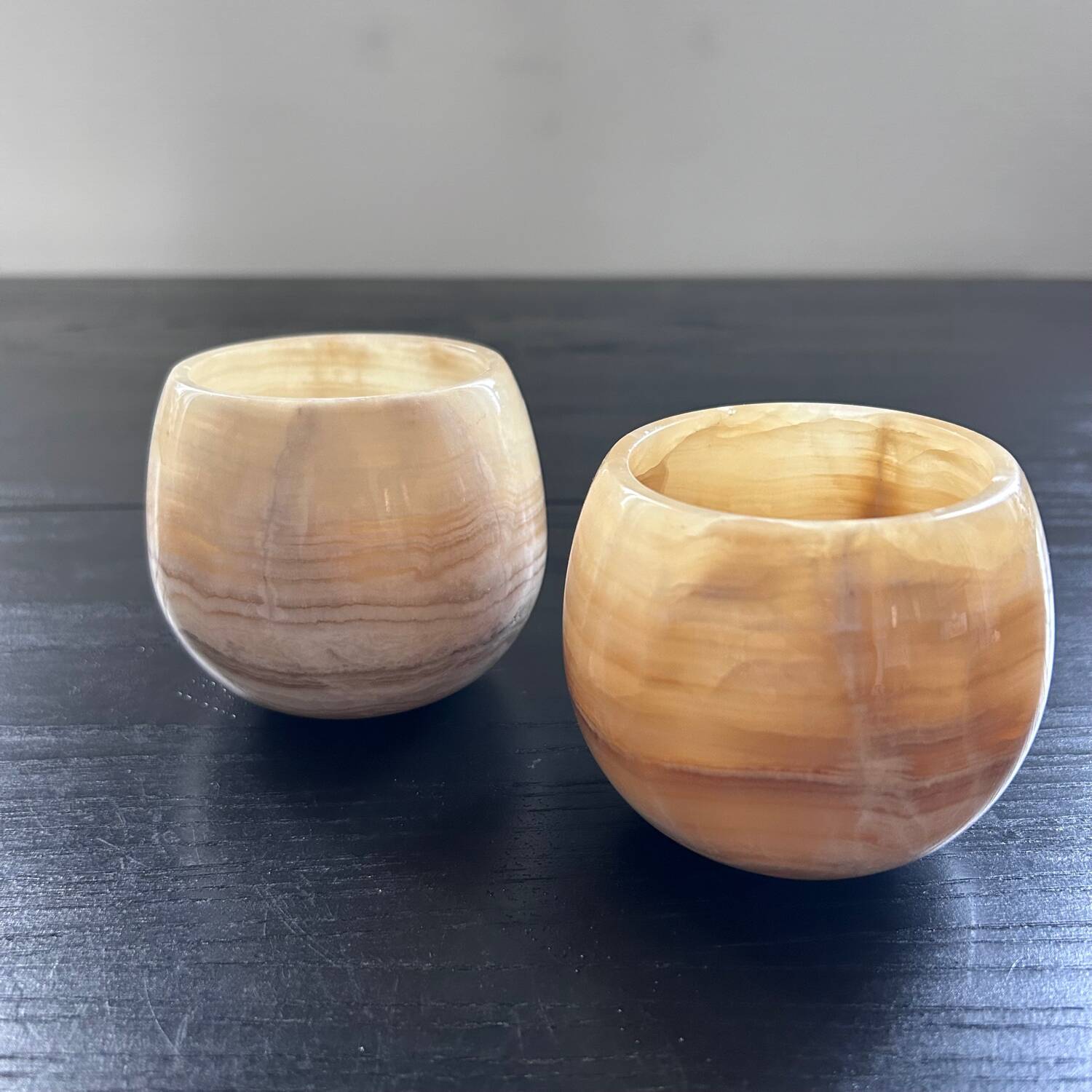 Pair of onyx votives