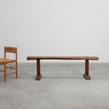 Rustic oak bench, France, Mid 19th century