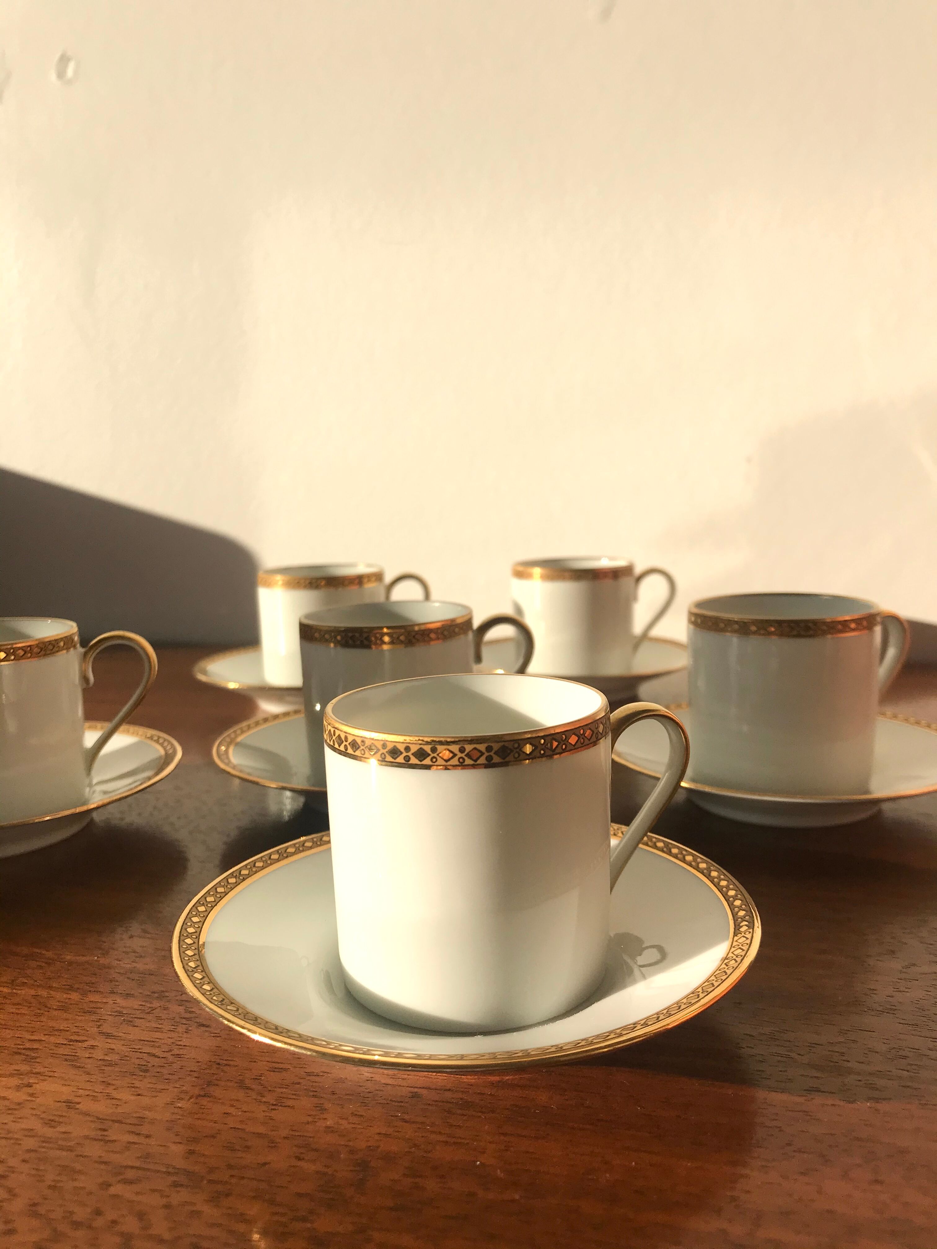 Set of 6 coffee cups and Royal Limoges cups