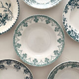 6 mismatched ironstone soup plates from Saint Amand