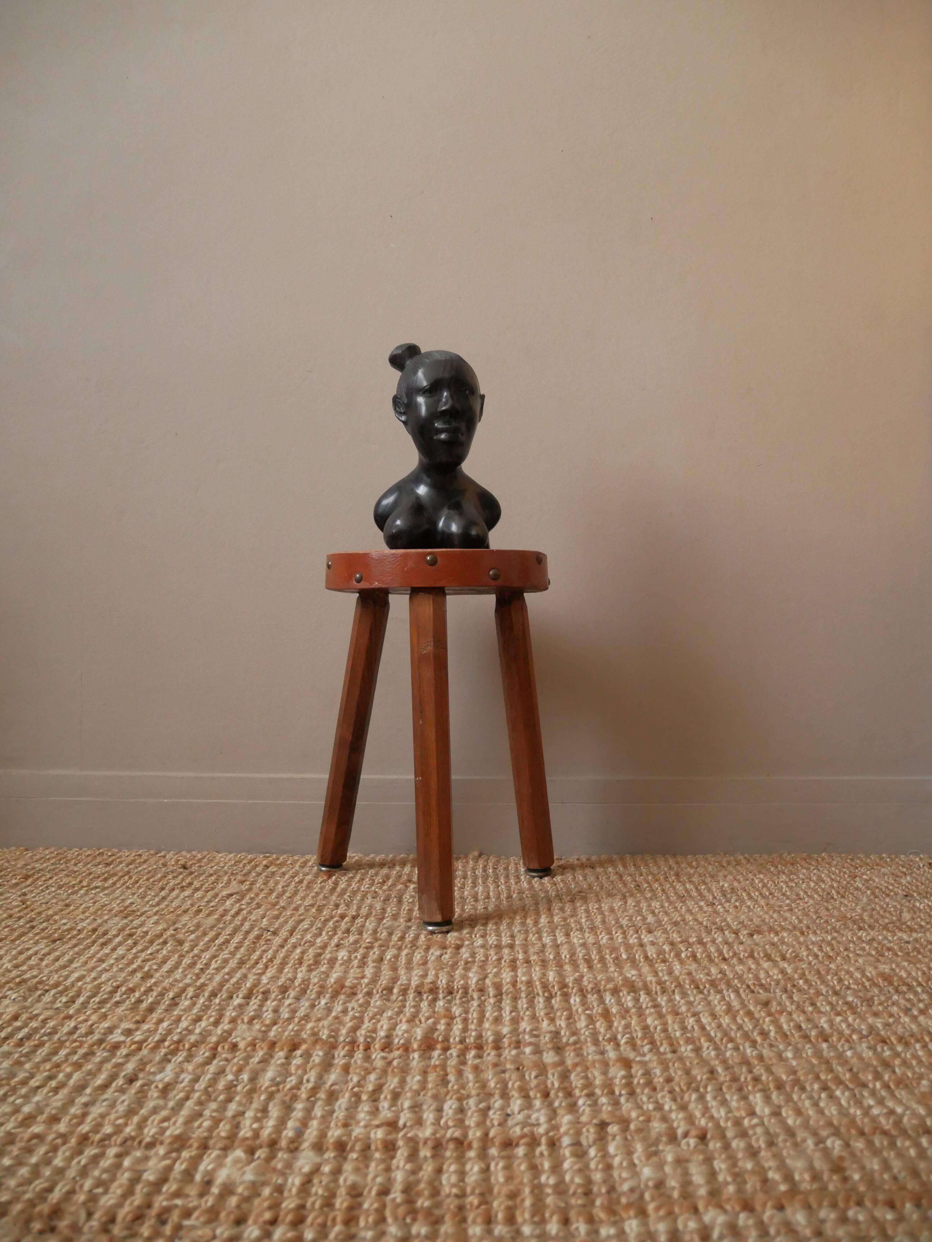 Bust of a woman in ebony African Art