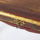 Louis XV style bureau plat with lake scene decoration. Circa 1800.
