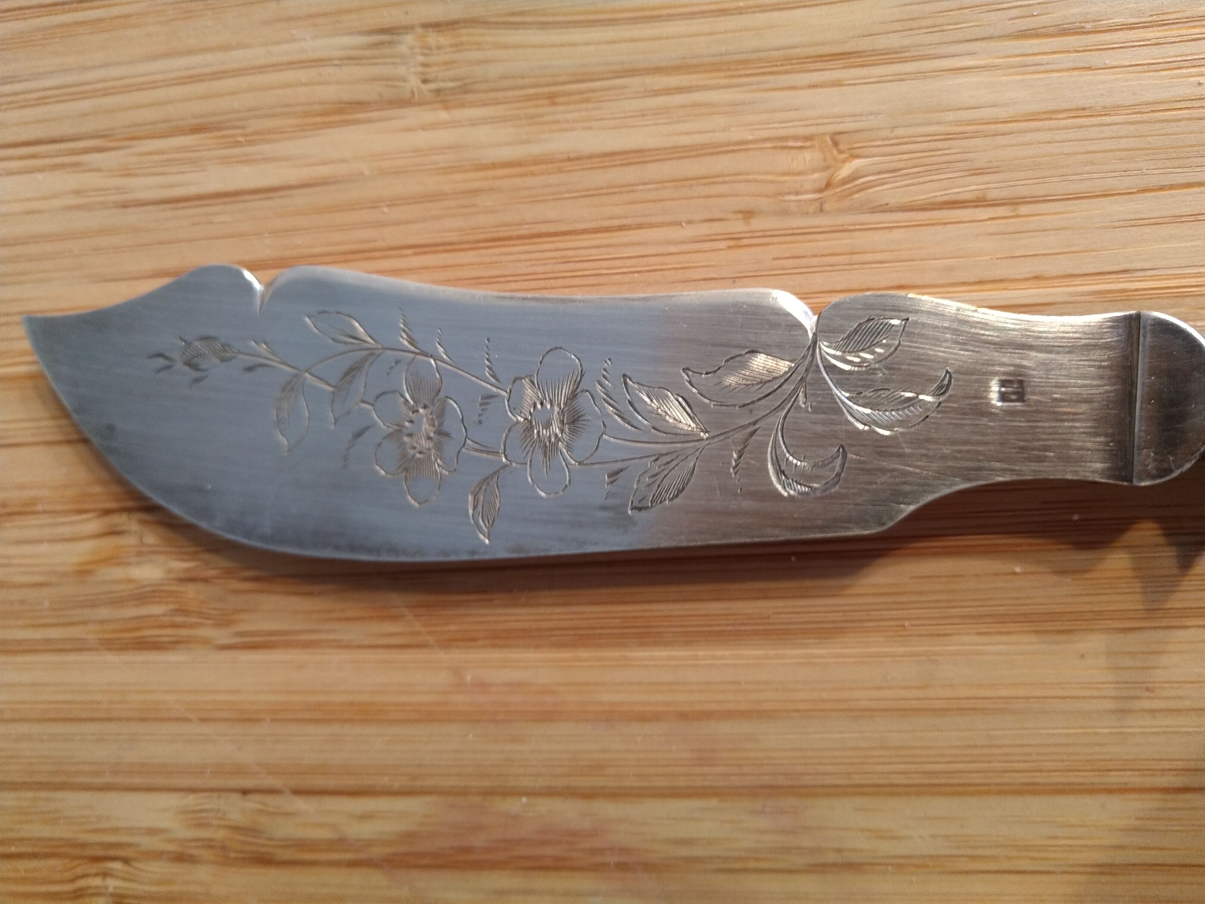 Solid silver cheese knife