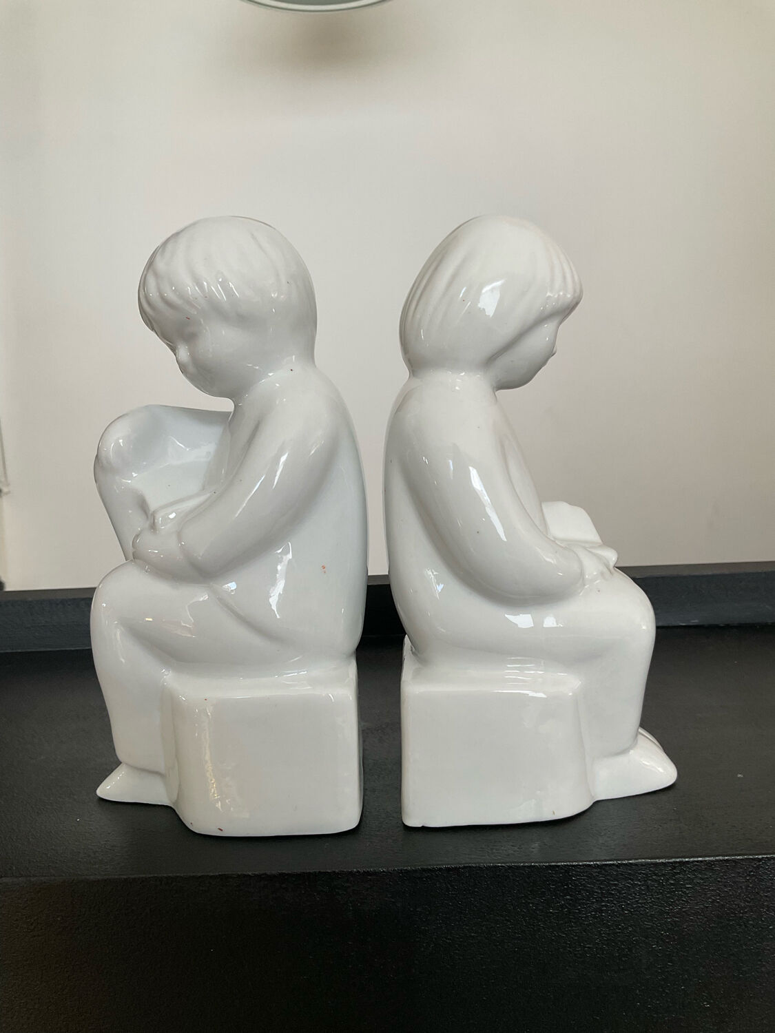 Pair of vintage ceramic bookends 70s-80s