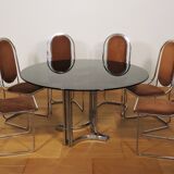 Dining room table and 6 chairs by Alessandro Alpizzi, 1970s, Set of 7