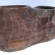 Carved solid wood pencil holder signed vintage