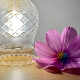 Baladeuse tulipe vintage en verre ciselé