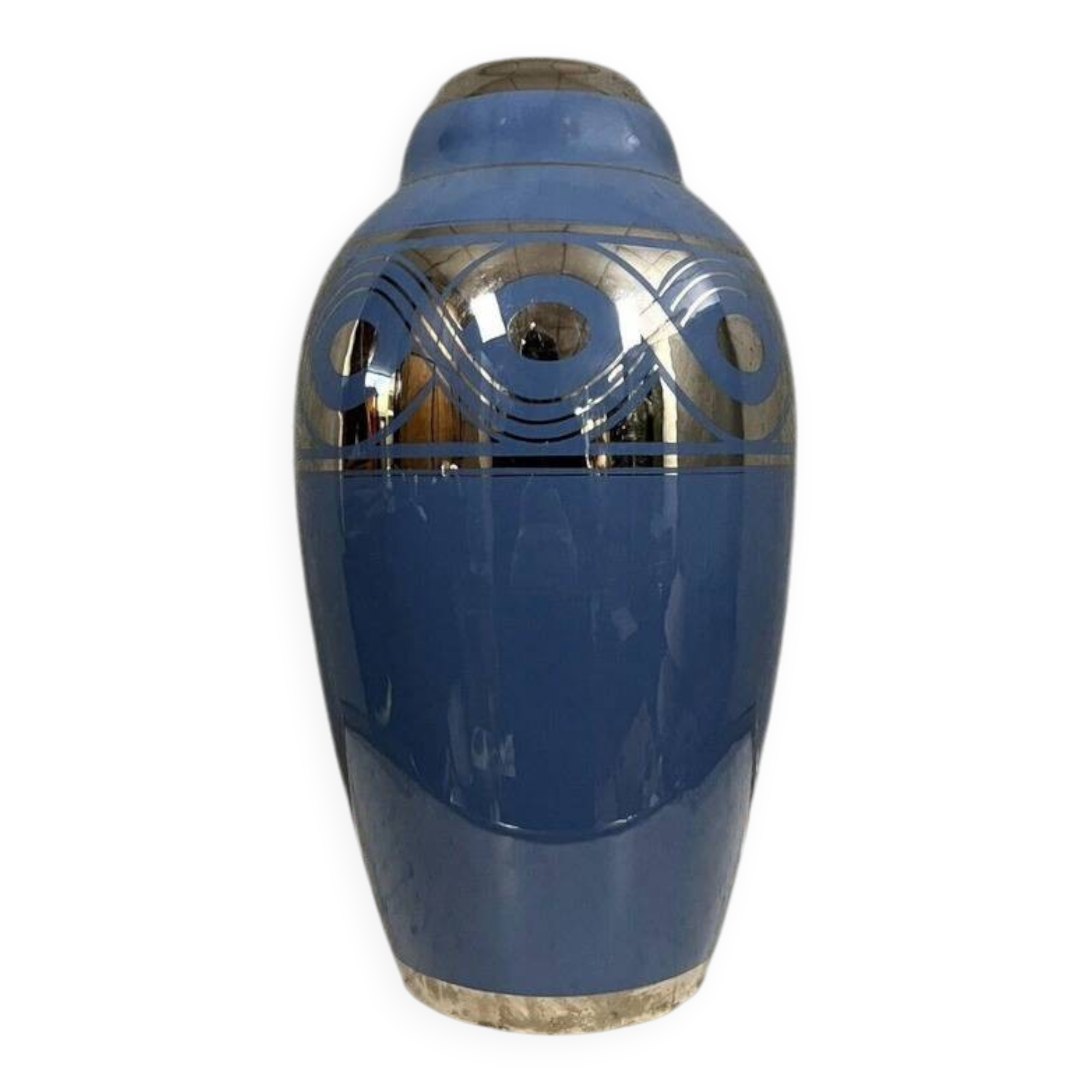 Large Art Deco porcelain vase with geometric shapes