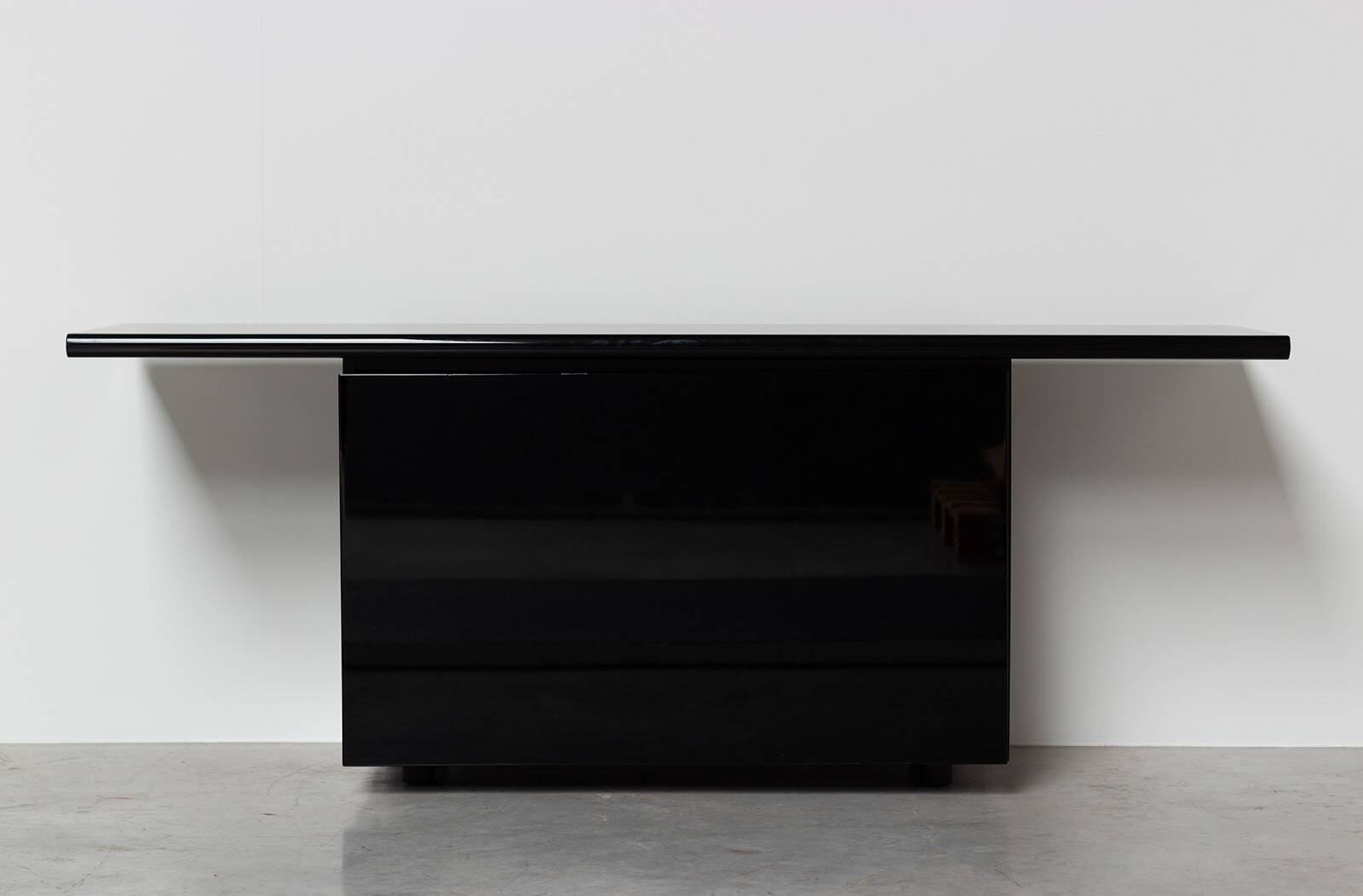 Giotto Stoppino for Acerbis Black Sheraton Sideboard Italy 1980s