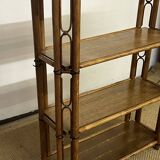 Bamboo and wood bookcase shelf, 1960